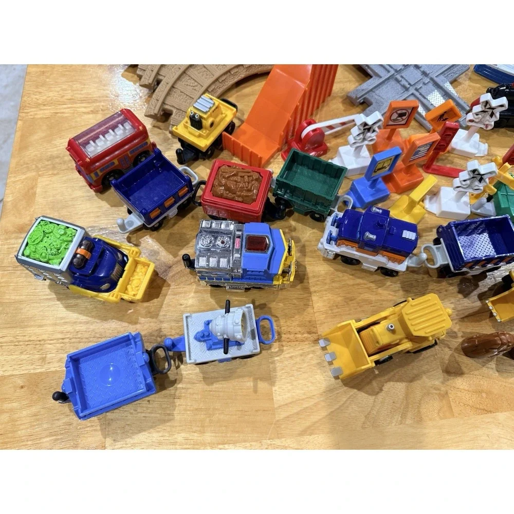 Fisher Price Geotrax Lot Asst 70+ Pieces Trains Ships Vehicles Track Accessories